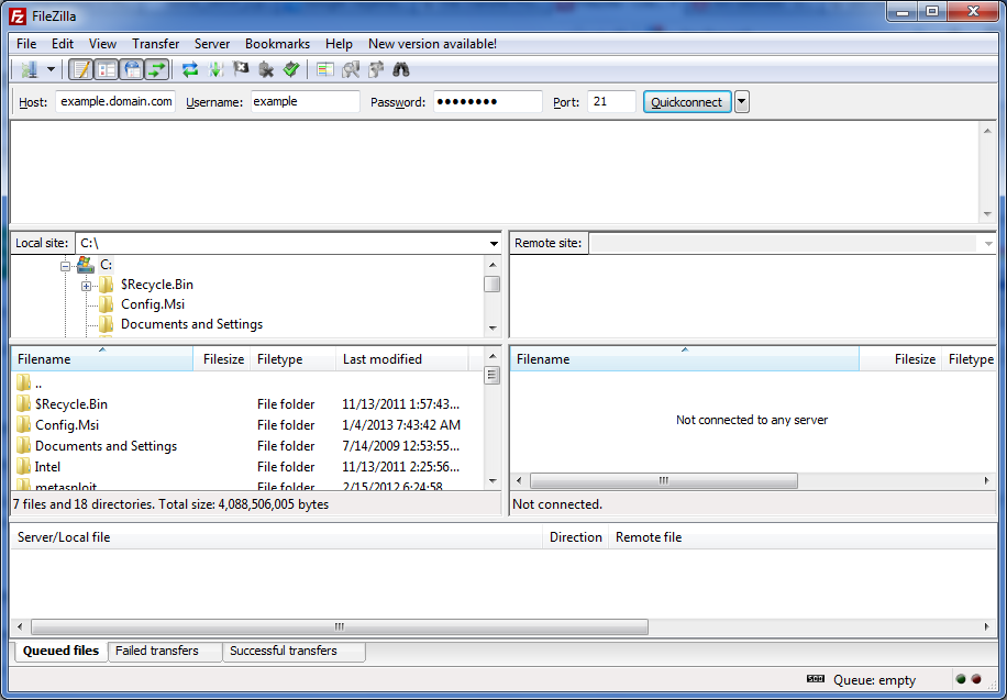 pair what is hostname for ftp filezilla
